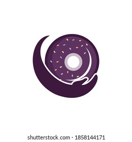 Donut care vector logo design. Bakery vector logo concept.	
