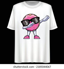 Donut, Cartoon Character, Dab, Vector Illustration. T-Shirt design.