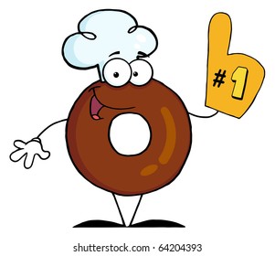 Donut Cartoon Character Number One