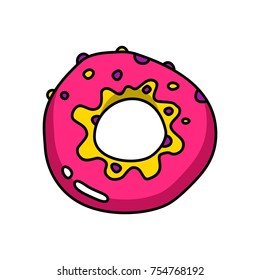 Donut cartoon colorful flat vector food illustration for decoration and design on isolated white background 2