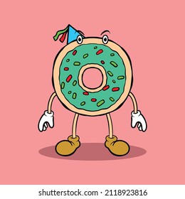 donut cartoon for commercial use