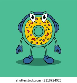 donut cartoon for commercial use