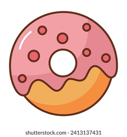 Donut cartoon icon. vector illustration.