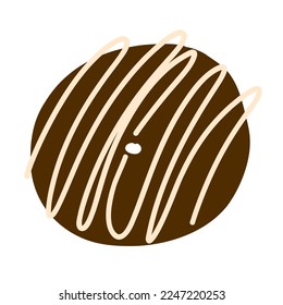 Donut in cartoon style. Vector illustration isolated on white background.