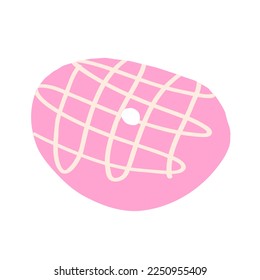 Donut in cartoon style. Vector illustration isolated on white background.