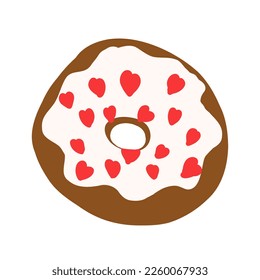 Donut in cartoon style. Vector illustration isolated on white background.