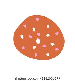 Donut in cartoon style. Vector illustration isolated on white background.