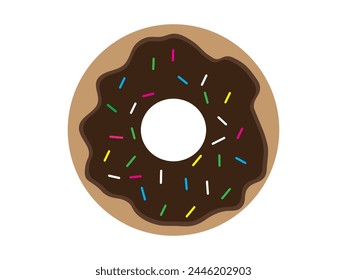 Donut cartoon vector, donut icon, kid, dessert, chocolate, fresh, sweet sugar, tasty, donut icon, donut symbol. Can use for infographic, banner, poster, web design. Isolated on white background. 
