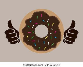 Donut cartoon vector, donut icon, kid, dessert, chocolate, fresh, sweet sugar, tasty, donut icon, donut symbol. Can use for infographic, banner, poster, web design. Isolated for graphic and web design