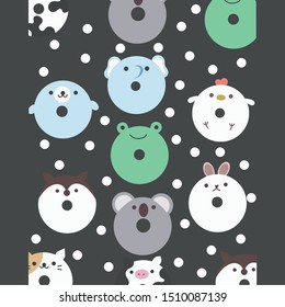 Donut Character Animal Cute Vector