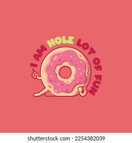 Donut Character in a cool pose vector illustration. Food, sweet, funny design concept.