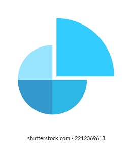 Donut Chart Divided 4 Monochrome Blue Stock Vector (Royalty Free ...