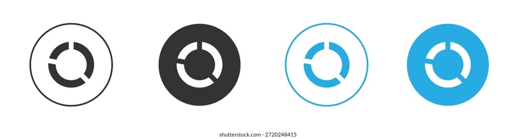 Donut chart icon for app and web design. Simple element illustration.
