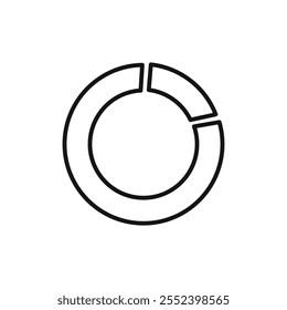 Donut chart icon black and white vector outline sign