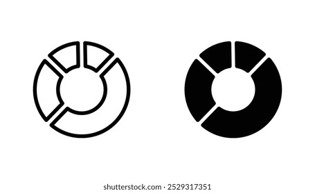 Donut chart icon concept. Stock vector