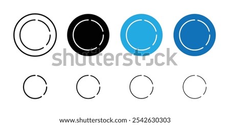 Donut chart icon Flat simple outline set