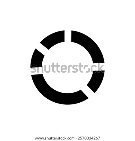 Donut chart icon Flat simple outline set