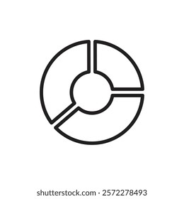 Donut chart icon Flat vector set outline