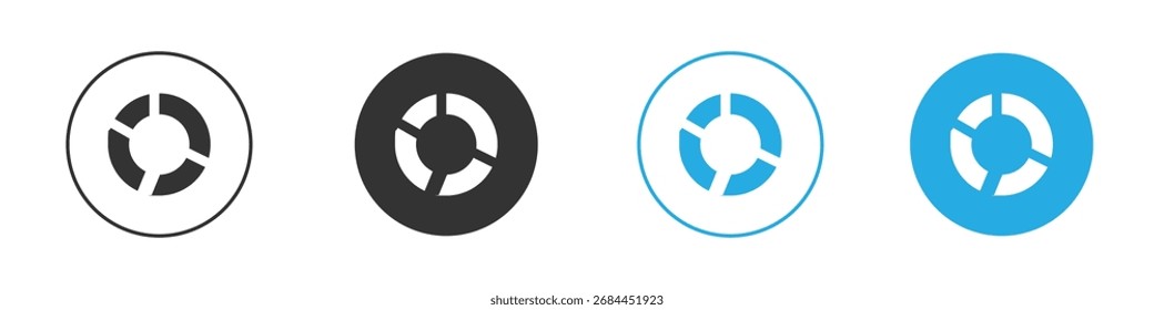 Donut chart icon. Graphic icon design template