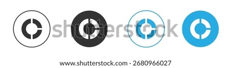 Donut chart icon. Graphic icon design template