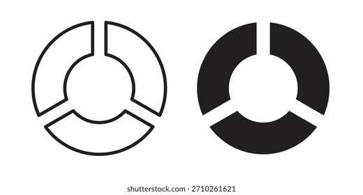 Donut-Diagramm-Symbol Grafikdoodle, Skizze, Umrisszeichnung Vektorgrafik