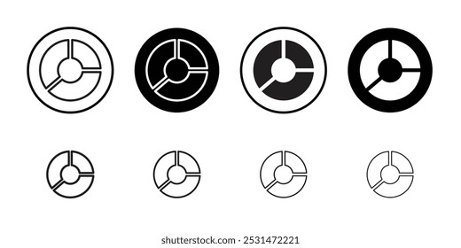 Donut chart icon Isolated flat vector in outline