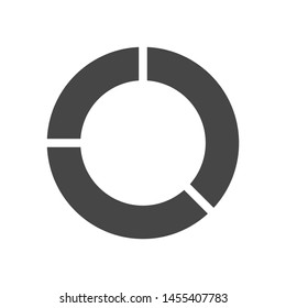 Donut chart icon. Isolated on white background.