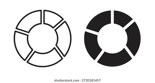 Ícone de gráfico rosca em design de linha. Vetor de ícone simples