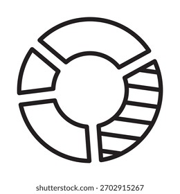 Diseño de Vector de línea de icono de gráfico de donut en estilo de moda