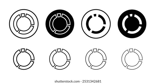 Logotipo lineal del icono del gráfico de la rosca aislado