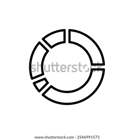 Donut chart icon linear logo isolated