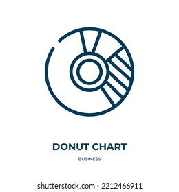 Donut chart icon. Linear vector illustration from business collection. Outline donut chart icon vector. Thin line symbol for use on web and mobile apps, logo, print media.