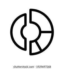 donut chart icon or logo isolated sign symbol vector illustration - high quality black style vector icons
