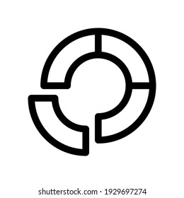 donut chart icon or logo isolated sign symbol vector illustration - high quality black style vector icons
