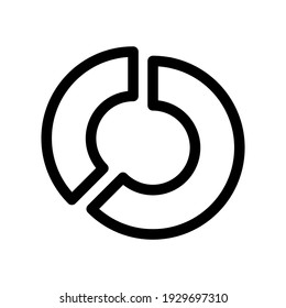 icono de gráfico de donut o logotipo símbolo de signo aislado ilustración vectorial - iconos vectoriales de estilo negro de alta calidad
