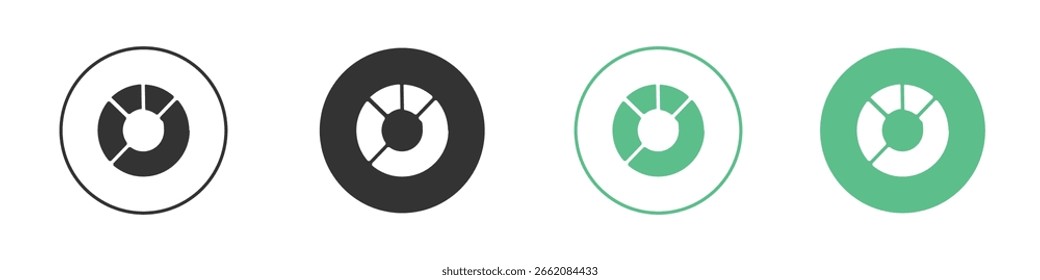 Donut chart icon Minimal Flat Line Vector Icon Set.