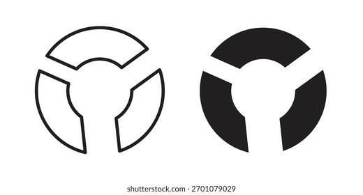 Donut chart icon outline concept symbol with editable stroke on white
