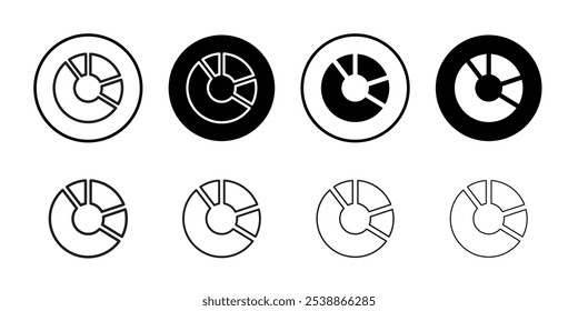 Donut chart icon outline set sign