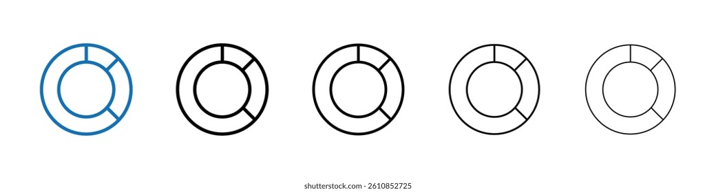 Donut chart icon Outline vector logo for web ui