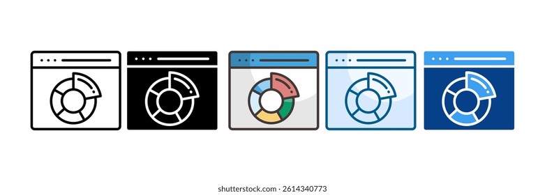 Donut Chart Icon Set Multiple Style Collection