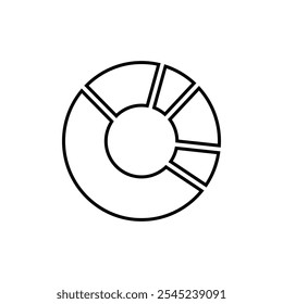 Donut Chart Symbol Einfache dünne Linie, Vektorgrafik-Set