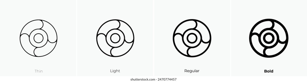 donut chart icon. Thin, Light Regular And Bold style design isolated on white background