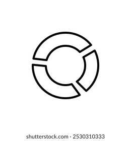 Donut chart icon Thin line art isolated