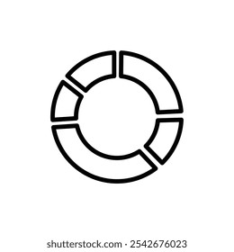 Donut chart icon Thin line art isolated