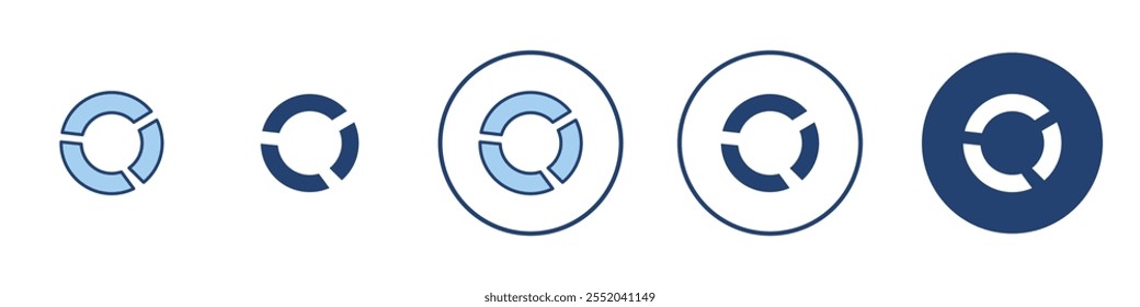 Donut chart icon Thin line art isolated