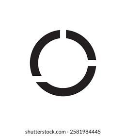 Donut chart icon Vector flat thin line illustration