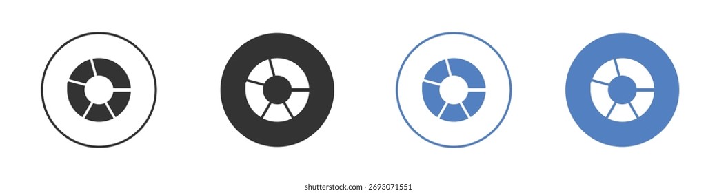 Vector de icono de gráfico de donut. Diseño de ilustración de Plantilla de logotipo