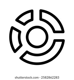Donut Chart Icon Vector Symbol Design Illustration