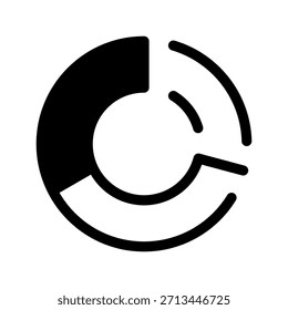Icono de gráfico de donut Ilustración de diseño de símbolo de Vector