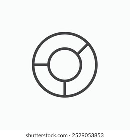 Donut chart icons set. filled and line illustration